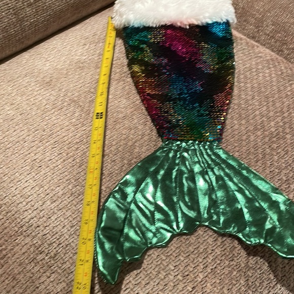 Christmas Stocking Mermaid Sequined Very Colorful 22” x 9” - Picture 7 of 8
